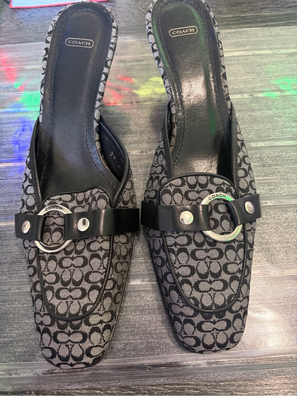 👠 VINTAGE COACH SHERI P271 MULES SIZE 9 MADE IN ITALY